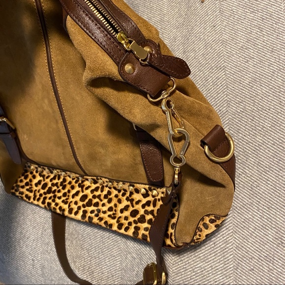 Genuine suede, leopard print purse - Picture 5 of 6
